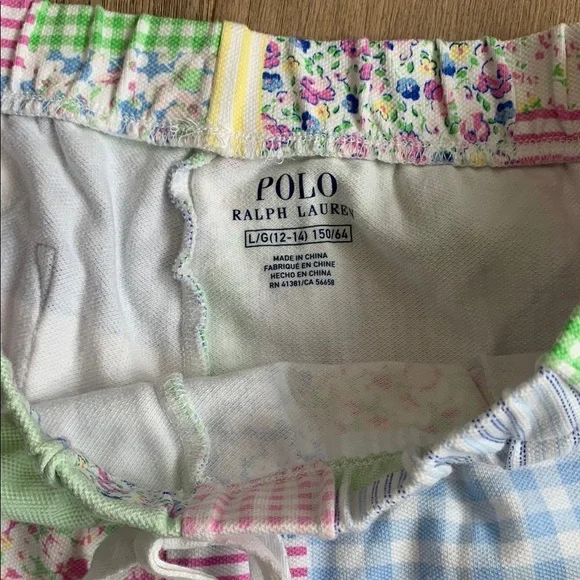 NWT Polo by Ralph Lauren Pastel Patchwork Cotton Shorts Size Large (12-14) - Picture 2 of 6